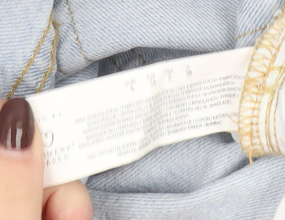 Primark Women Blue Size 6 High Waist Denim Bermuda Shorts