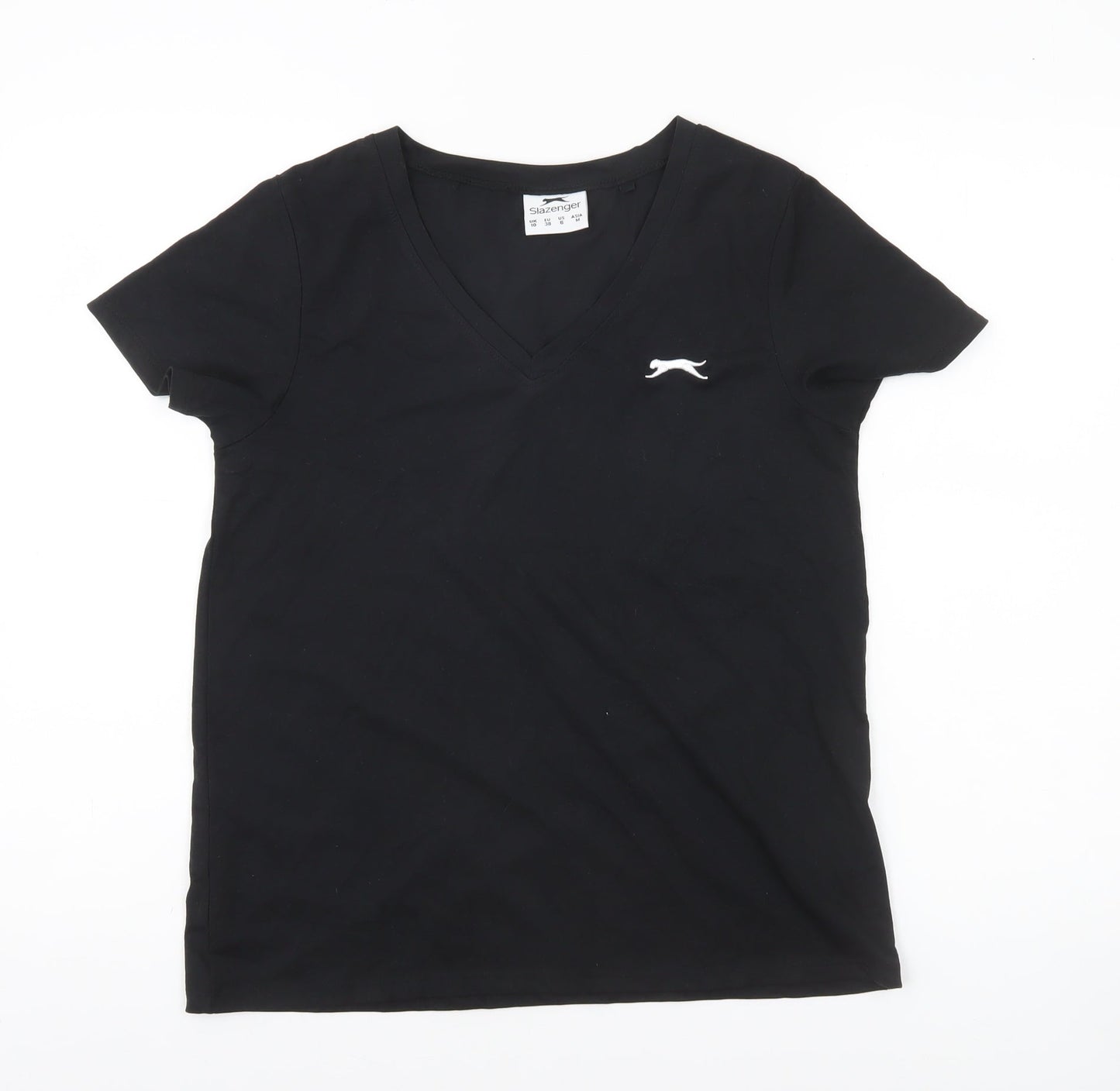 Womens UK Size 10 Slazenger Black Basic T-Shirt