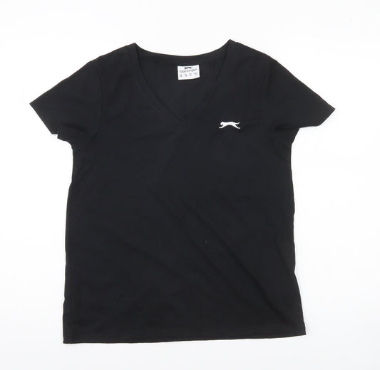 Womens UK Size 10 Slazenger Black Basic T-Shirt