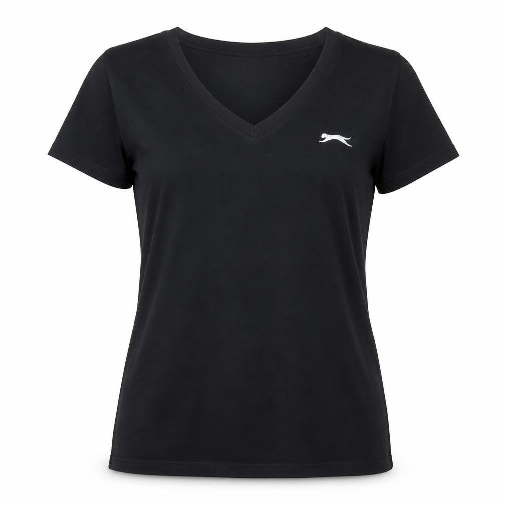 Womens UK Size 10 Slazenger Black Basic T-Shirt
