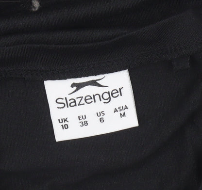 Womens UK Size 10 Slazenger Black Basic T-Shirt