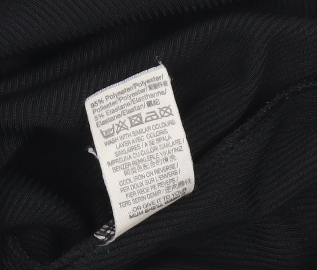 Missguided Women’s Black Size 6 Fit & Flare Knit Ruffle Sleeve Dress