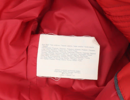 Esprit Womens Red Size 12 Hooded Puffer Waistcoat