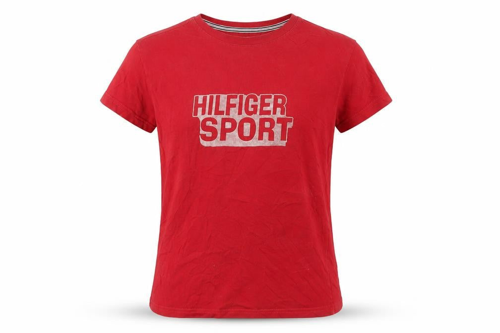 Womens UK Size XL Tommy Hilfiger Red Basic T-Shirt