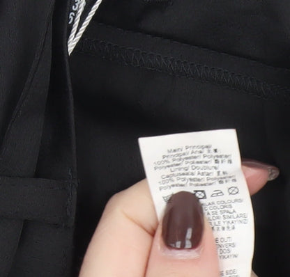 Missguided Women’s Black High Rise Belted Ankle Zip Tapered Trousers UK 10