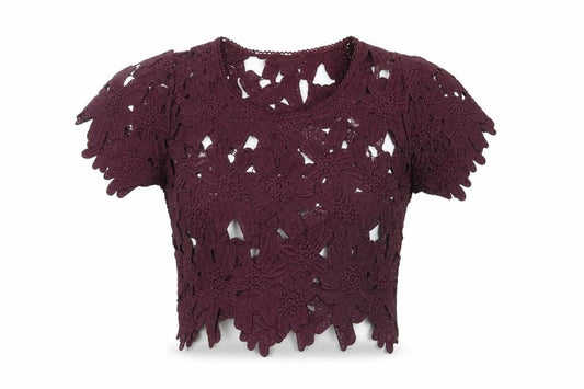 Womens UK Size S Atmosphere Purple Cropped Blouse