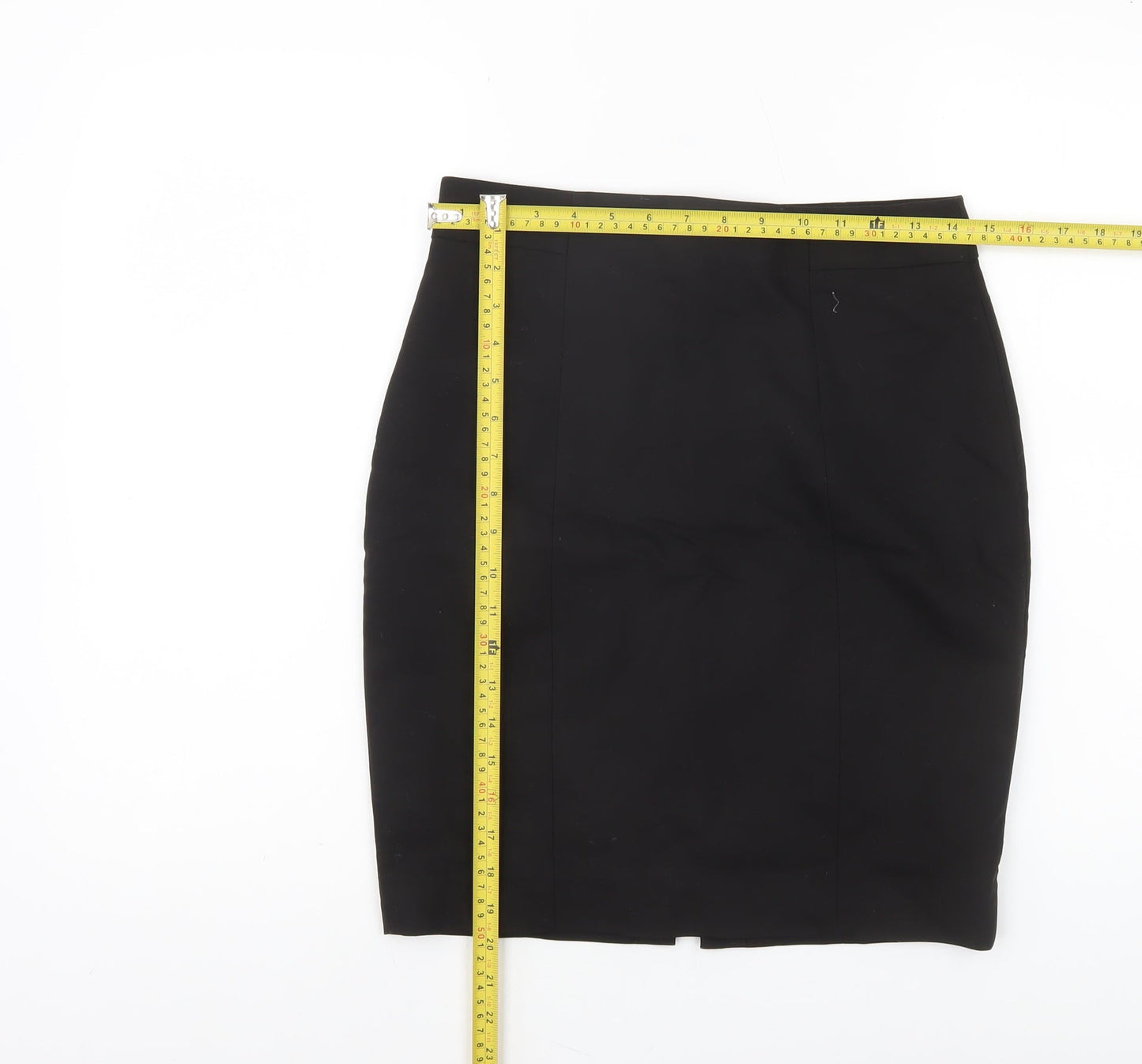 H&M Women’s Black Cotton Blend Pencil Skirt Size 10