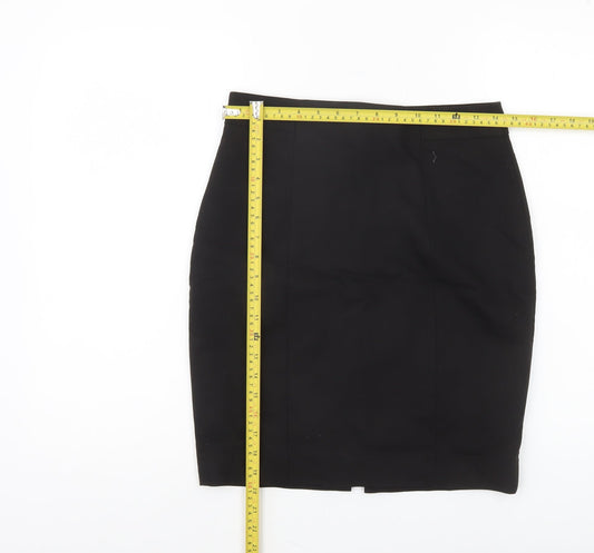 H&M Women’s Black Cotton Blend Pencil Skirt Size 10