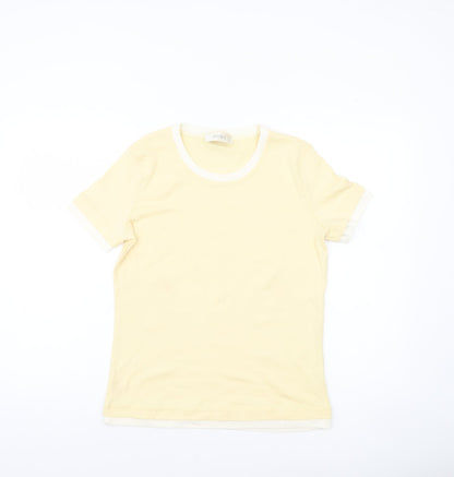 Womens UK Size M INTOWN Yellow Ringer T-Shirt