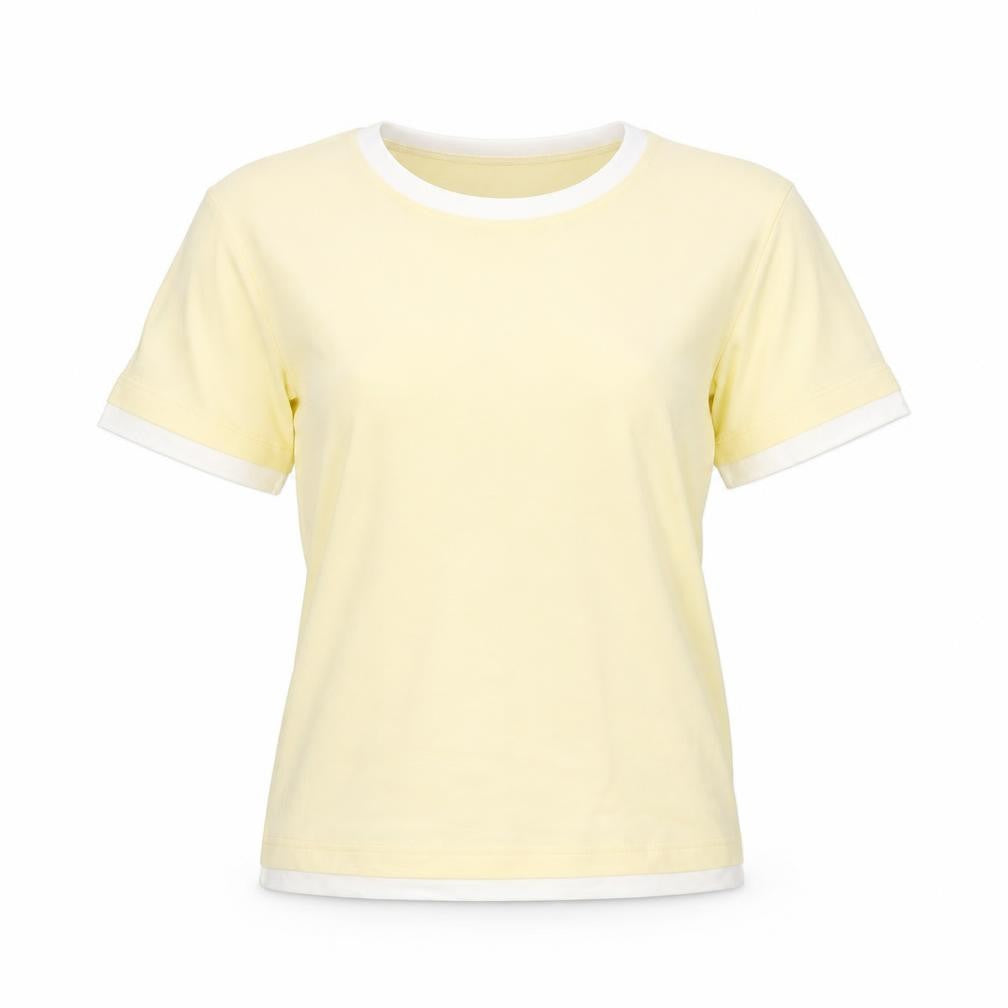 Womens UK Size M INTOWN Yellow Ringer T-Shirt