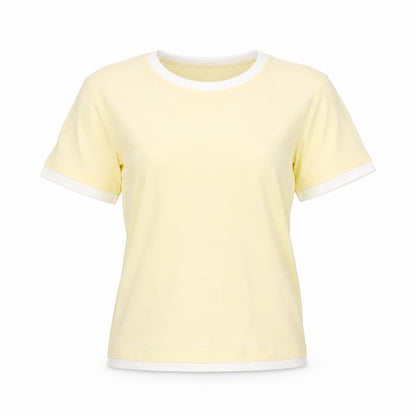 Womens UK Size M INTOWN Yellow Ringer T-Shirt