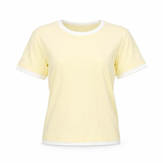 Womens UK Size M INTOWN Yellow Ringer T-Shirt