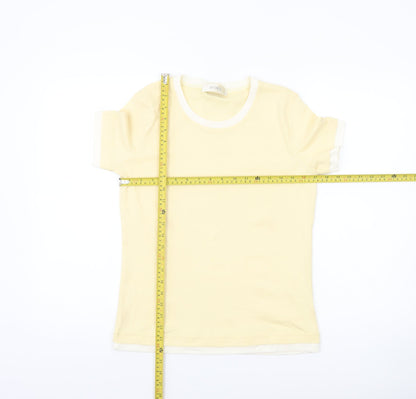 Womens UK Size M INTOWN Yellow Ringer T-Shirt