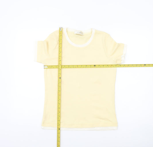 Womens UK Size M INTOWN Yellow Ringer T-Shirt