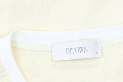Womens UK Size M INTOWN Yellow Ringer T-Shirt