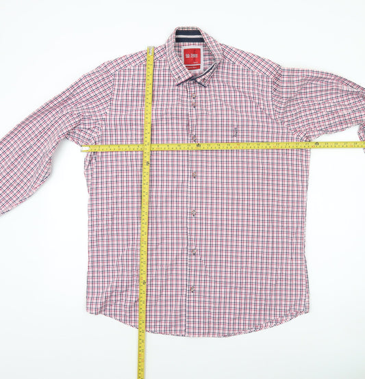 6th Sense Men’s Multicoloured Check Cotton Long Sleeve Button-Up Shirt L