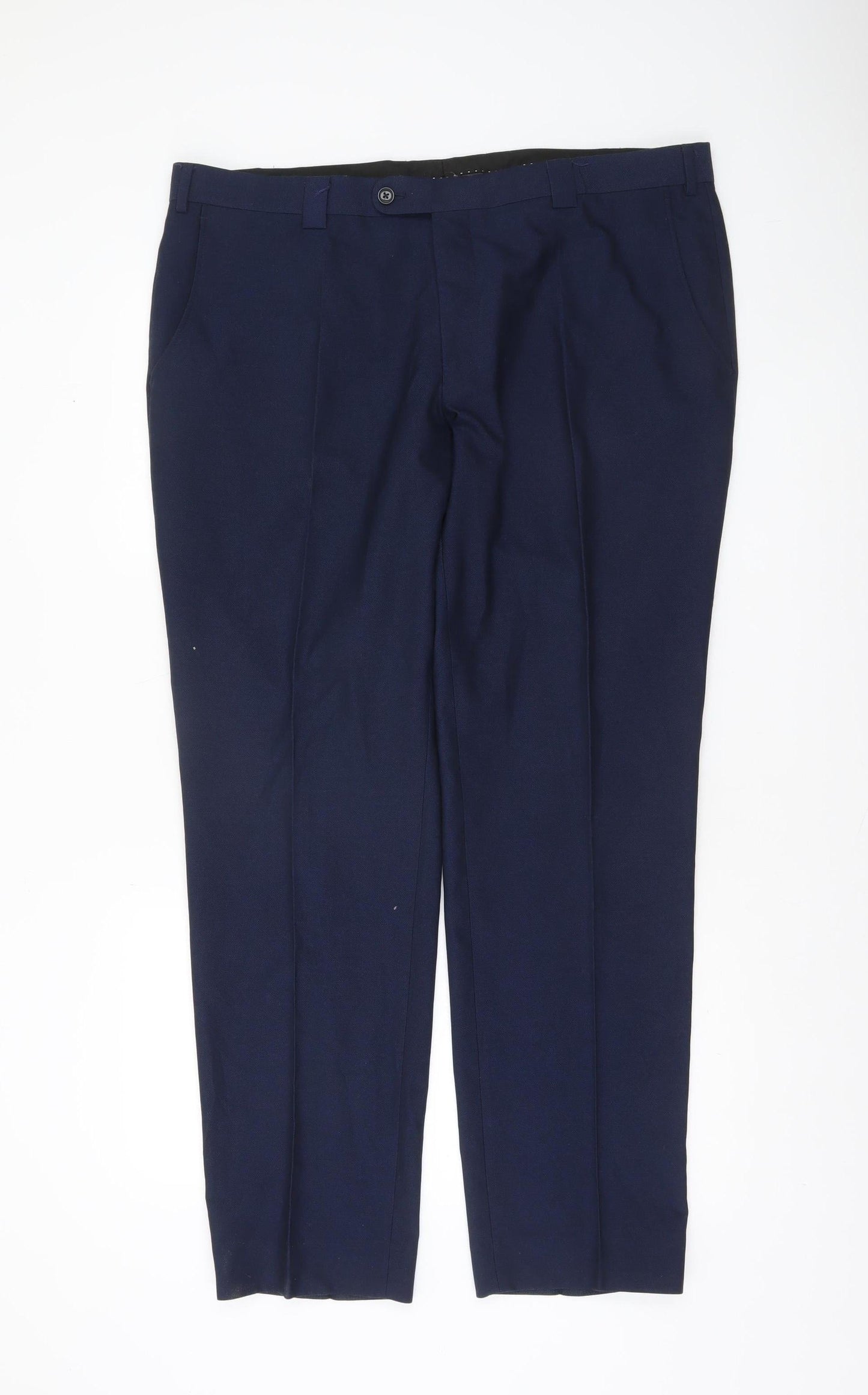 Remus Uomo Men's Navy Blue 46R Dress Pants Trousers Formal Smart Workwear