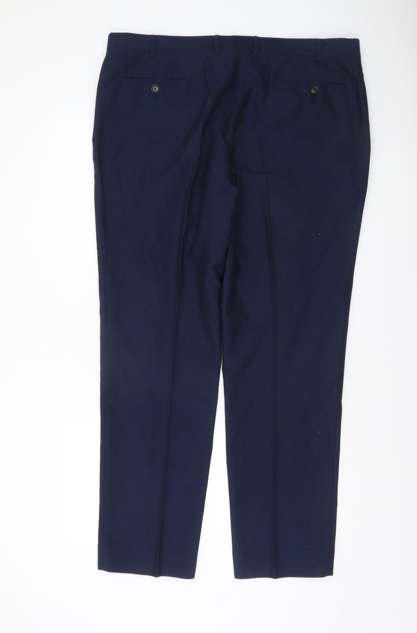 Remus Uomo Men's Navy Blue 46R Dress Pants Trousers Formal Smart Workwear