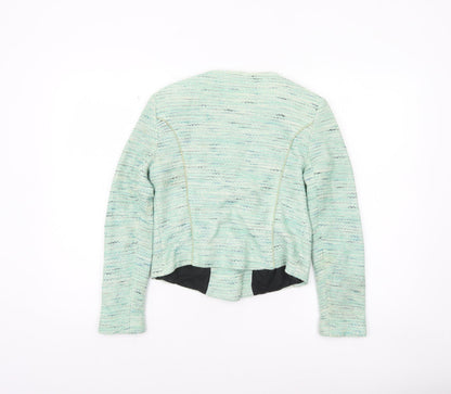 Womens UK Size 8 Topshop Green Biker Coat