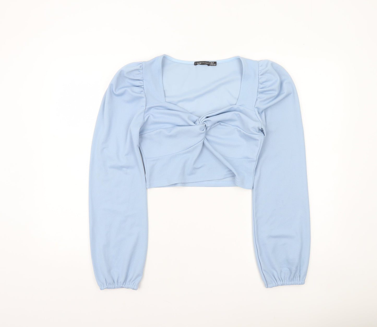 Womens UK Size 12 I SAW IT FIRST Blue Cropped Blouse