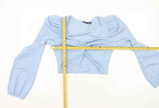 Womens UK Size 12 I SAW IT FIRST Blue Cropped Blouse