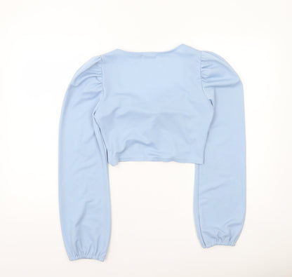 Womens UK Size 12 I SAW IT FIRST Blue Cropped Blouse