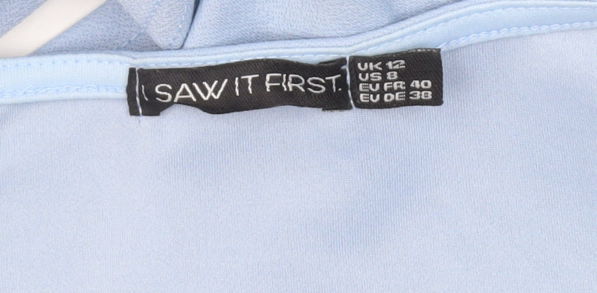 Womens UK Size 12 I SAW IT FIRST Blue Cropped Blouse