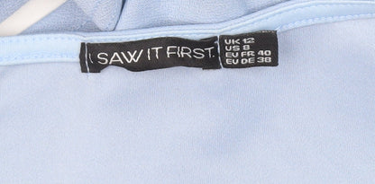 Womens UK Size 12 I SAW IT FIRST Blue Cropped Blouse