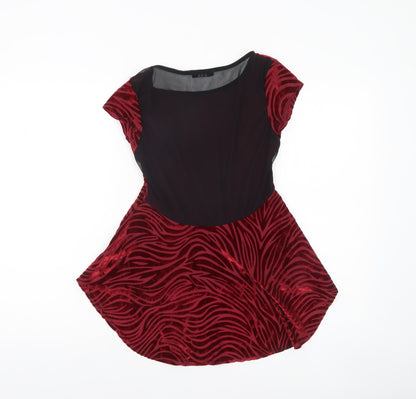 Womens UK Size S KIAH Red Tunic Blouse