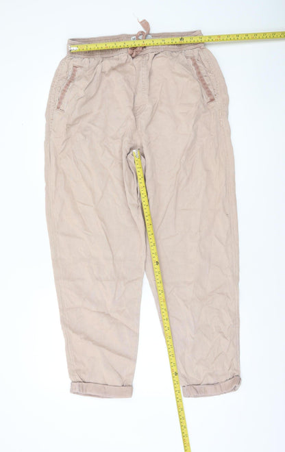 Primark Beige Lyocell Blend Women's Jogger Trousers M Relaxed Fit