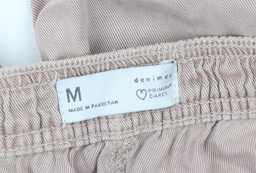 Primark Beige Lyocell Blend Women's Jogger Trousers M Relaxed Fit