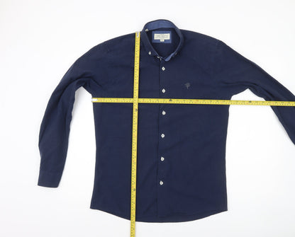 Ted Smith Men's Blue Slim Fit Long Sleeve Button-Up Shirt L