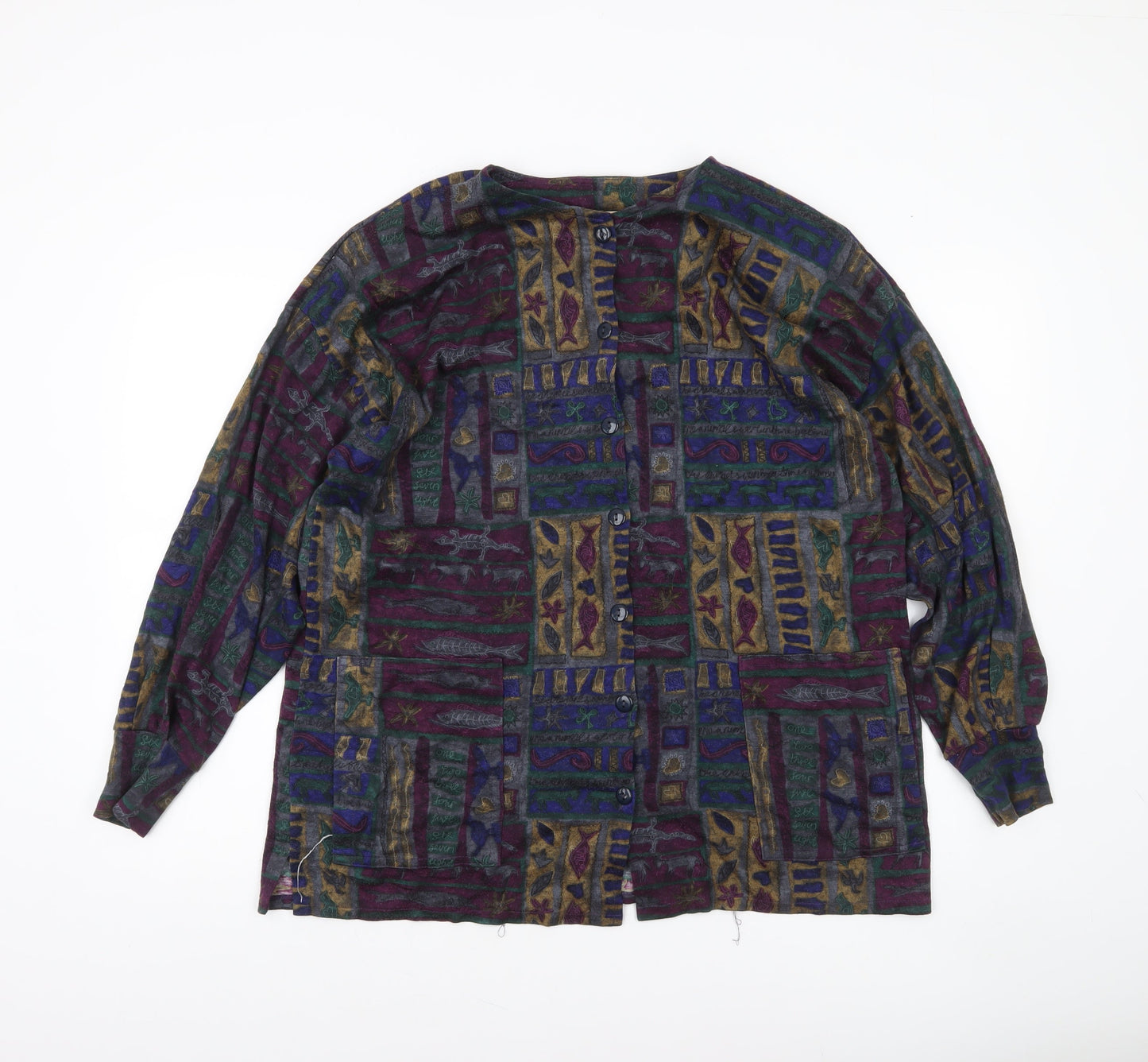 Womens UK Size L Madge Designs Multicoloured Tunic Button-Up