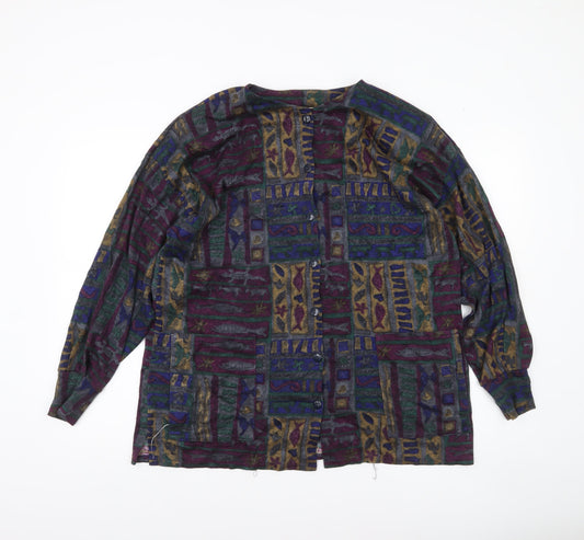 Womens UK Size L Madge Designs Multicoloured Tunic Button-Up