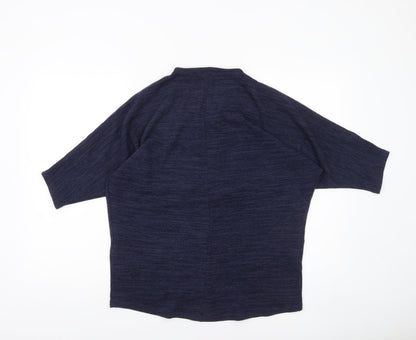Womens UK Size M New Look Blue 1/2 Zip Jumper