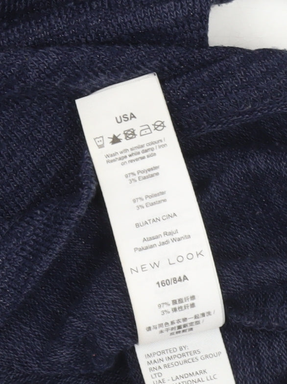 Womens UK Size M New Look Blue 1/2 Zip Jumper