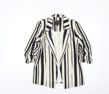 River Island Women’s Black Stripe Woven Blazer Size 6 Tailored Jacket