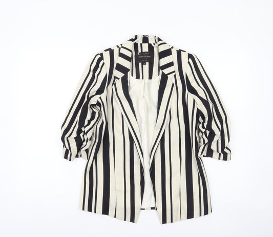 River Island Women’s Black Stripe Woven Blazer Size 6 Tailored Jacket
