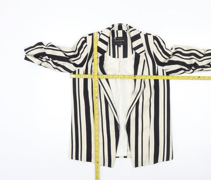 River Island Women’s Black Stripe Woven Blazer Size 6 Tailored Jacket