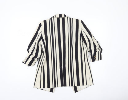 River Island Women’s Black Stripe Woven Blazer Size 6 Tailored Jacket