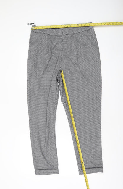F&F Womens Grey Checked Slim Tapered Trousers Size 14