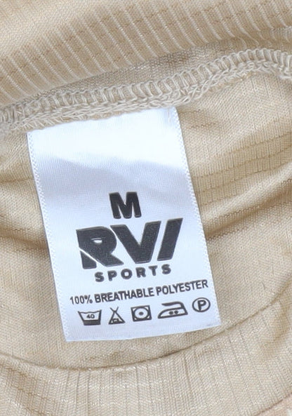 RVI Sports Men's Beige Running T-Shirt M Camouflage Quick Dry