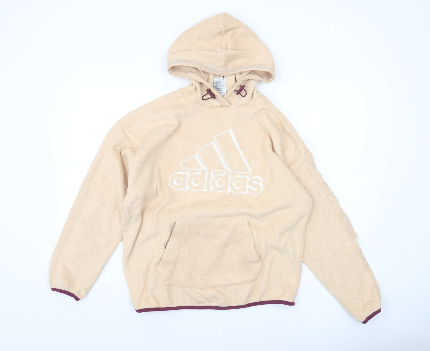 Adidas Women's Beige Fleece Pullover Hoodie Size S 8-10