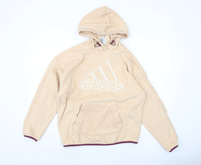 Adidas Women's Beige Fleece Pullover Hoodie Size S 8-10