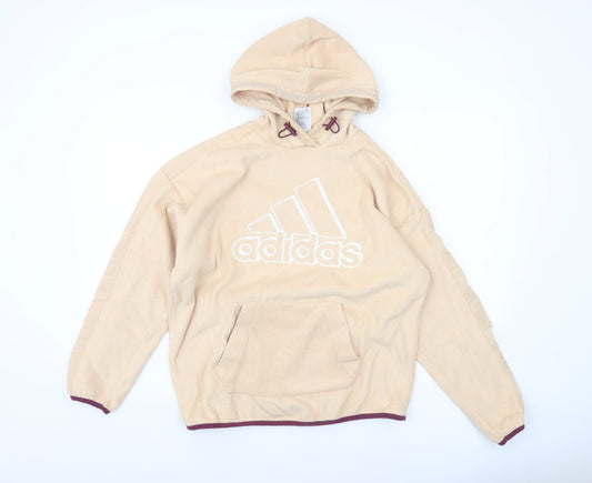 Adidas Women's Beige Fleece Pullover Hoodie Size S 8-10