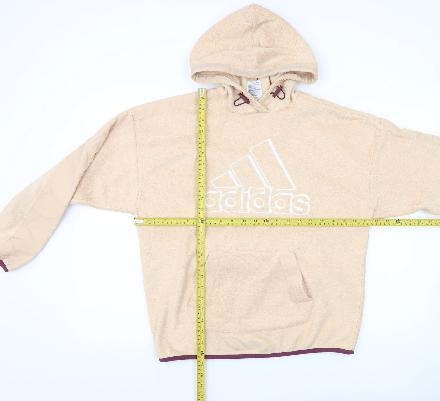 Adidas Women's Beige Fleece Pullover Hoodie Size S 8-10