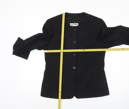 Gerry Weber Women's Black Wool Blend Classic Blazer Jacket Size 12