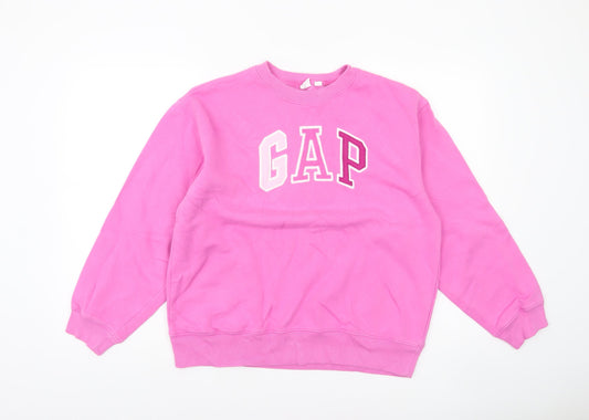 GAP Womens Pink Crew Neck Pullover Sweatshirt Size M Cotton Blend