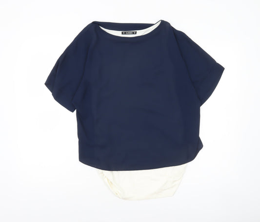 Dunnes Women Blue Short Sleeve Basic Blouse Size 10