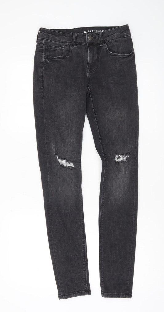 Mens UK Size 28 Denim Co. Slim Fit Skinny Black Jeans